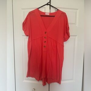 Pink Lilly coral romper-large